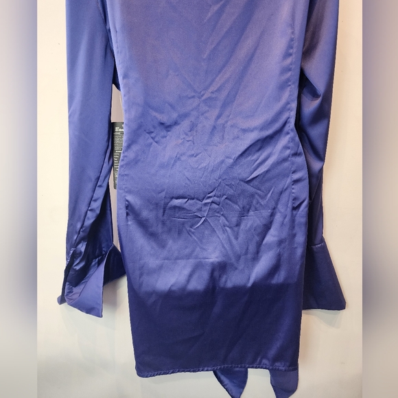 New Sexy Bodycon Wrap Dress Mini Clubbing Party Dress  Satin Size XL - Picture 10 of 10